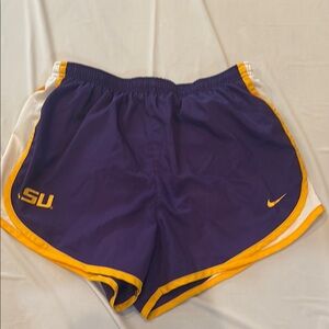 Nike Purple and Yellow Athletic Shorts
